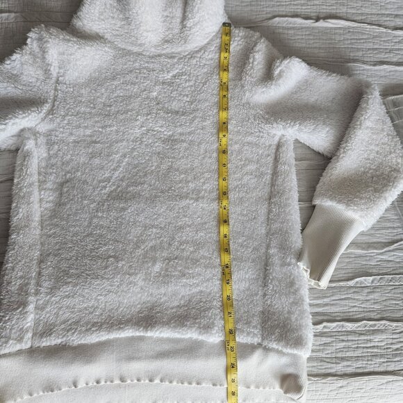 Athleta Nirvana Sherpa funnel Neck Cozy Pullover Sweatshirt Sweater S Cream - Picture 9 of 10